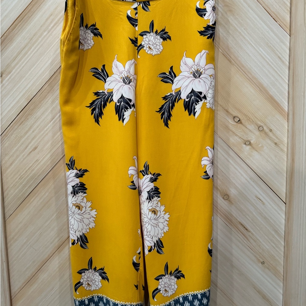 Loft yellow print pant.  Sz L
